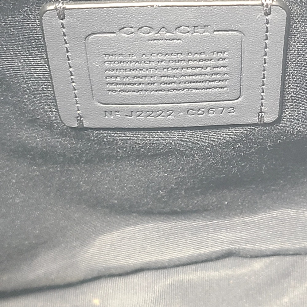 Coach Pennie Pebbled Leather Sky Blue Blk Trim Shoulder Handbag Purse Rare Color - Picture 11 of 11